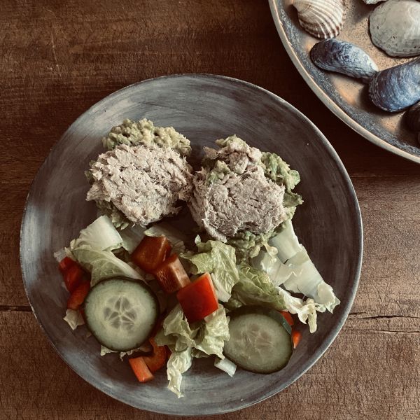 Butternut squash farls with bare-bones mackerel pate